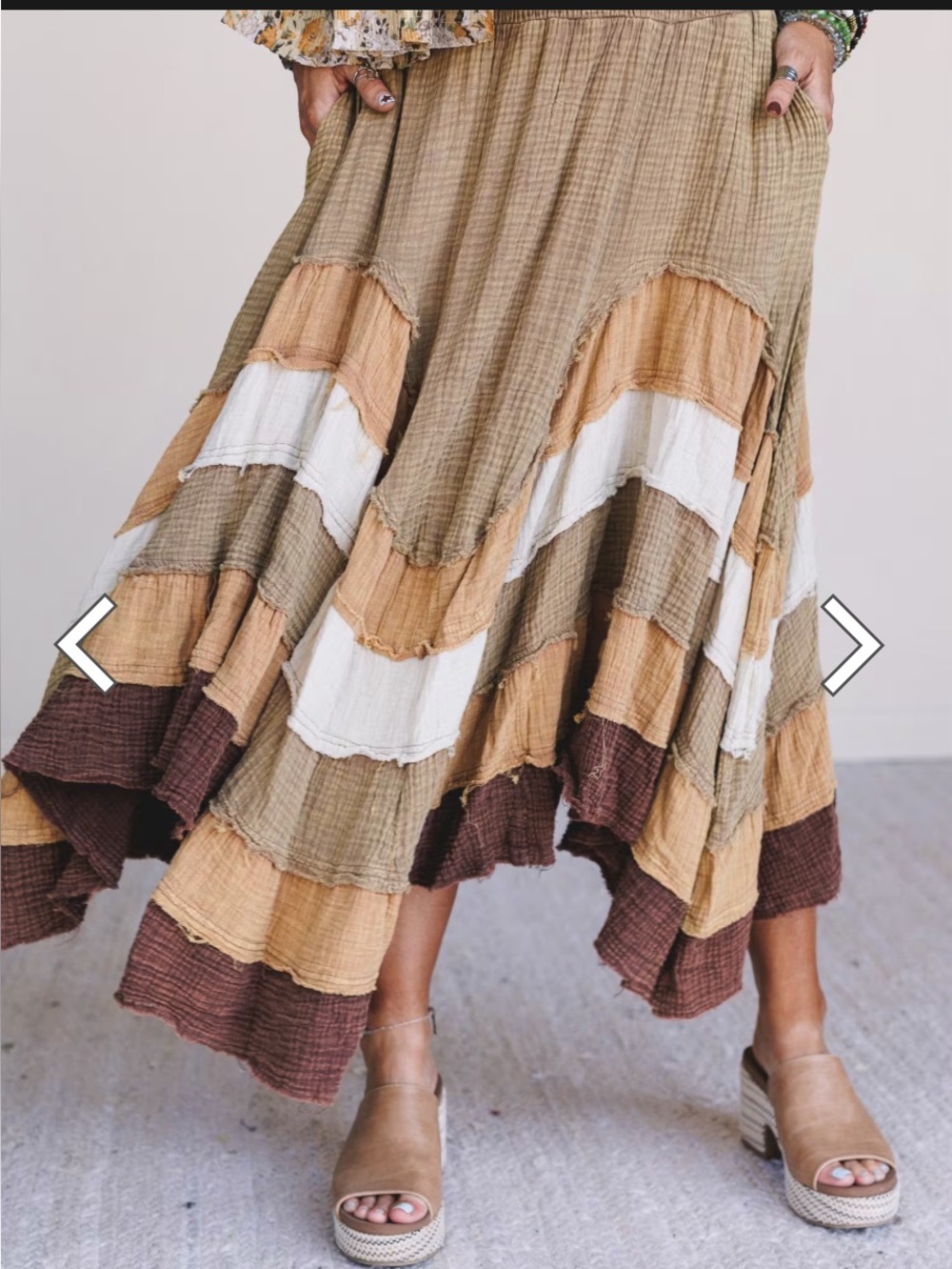 Oli & Hali Smocked Ruffle Tiered Maxi Skirt NWOT - Picture 5 of 11
